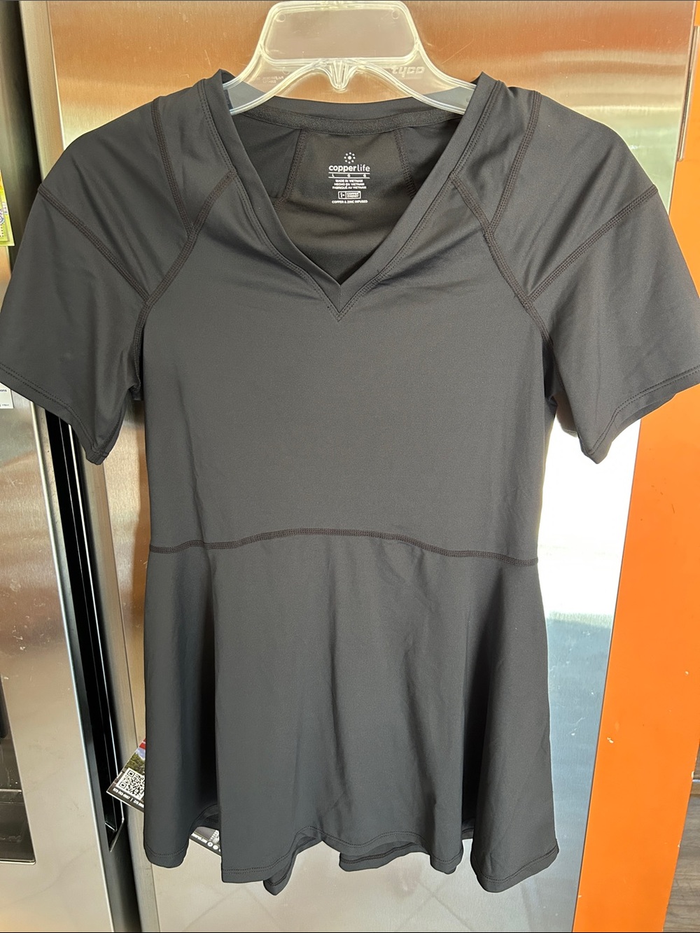 Copperlife Women's Black V-Neck Athletic Top